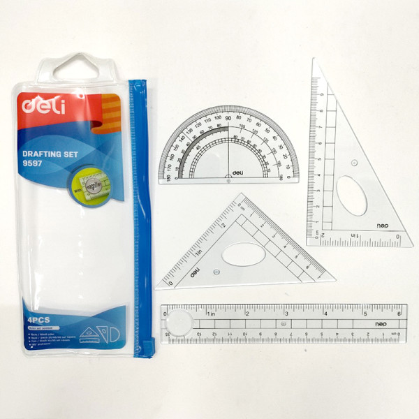 Thước bộ 4 cái/15 cm 9597 (Deli)